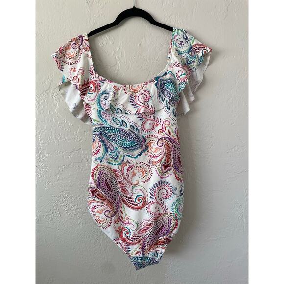 Lauren Ralph Lauren One Piece Swimsuit Tummy Control Captiva Rainbow Vacation 4 - Picture 3 of 9